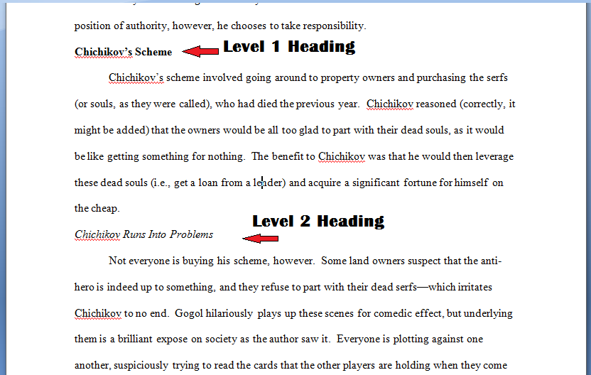 can you have sub headings in an essay